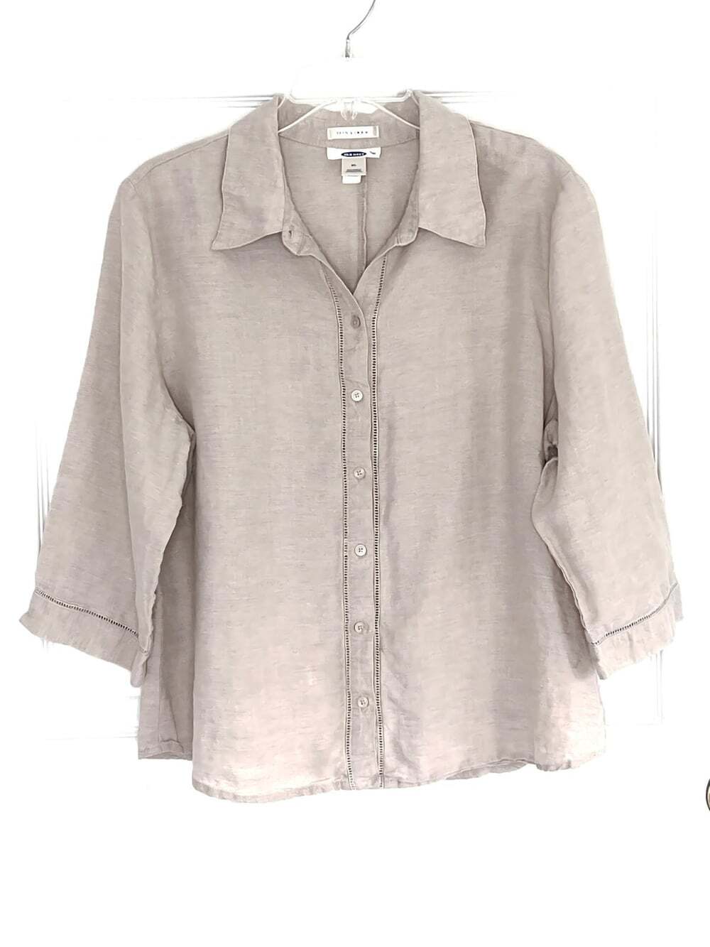 Old Navy Womens 100% Linen Button Up Top sz XL Coastal Minimalist Quiet Luxury